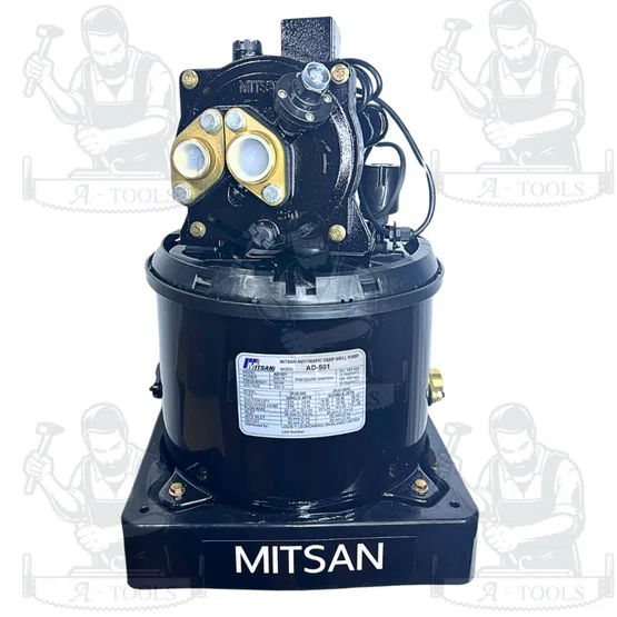 MITSAN ปั๊มน้ำ เจ็ทคู่ รุ่น AD-501 ปั๊มดูดลึก อัตโนมัติ แถมหัวเจ็ท 1 1/4" x 1" **ส่งเร็ว ของแท้100%** 3