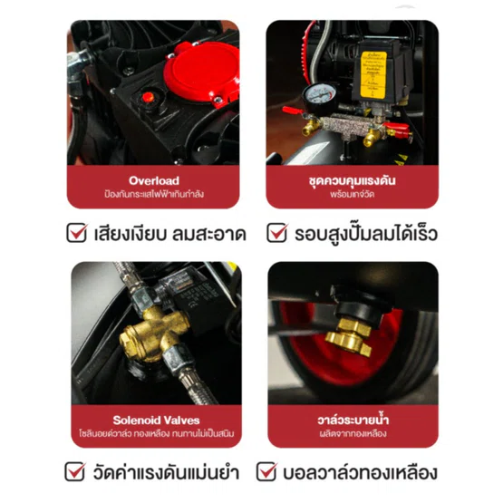 BURKiN รุ่น BG3000-2/100 ปั๊มลมออยล์ฟรี 3000วัตต์ ถัง 100ลิตร ผลิตลมได้ต่อเนื่องใช้งานได้สเถียรไม่มีสะดุดพร้อมส่ง 3