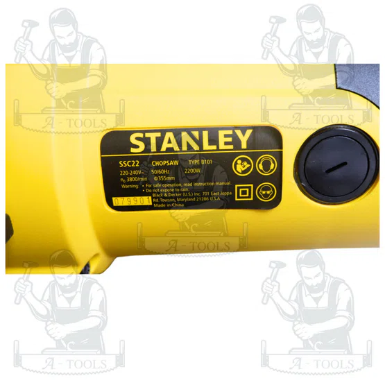STANLEY LIMITED COMBO แท่นตัด 14" + เครื่องเจียร 4" รุ่น SSC22VG-B1 (SSC22V+SG6100A) รับประกัน 2 ปี ของแท้ 6