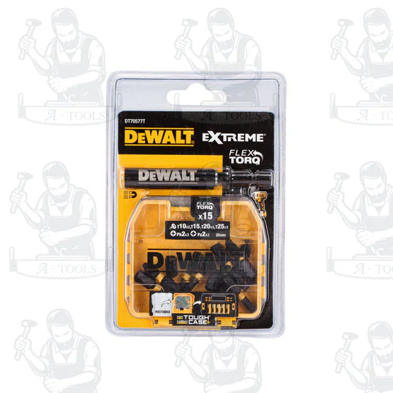DEWALT รุ่น DT70577T-QZ ชุดดอกไขควง FLEXTORQ ขนาด 25 มม 16 ชิ้น พร้อมก้านต่อดอกไขควง ที่มีแม่เหล็กแรงสูงในตัว พร้อมส่ง 6