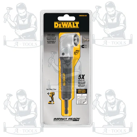 DeWALT ก้านต่อไขควงมมุฉาก รุ่น DWARA120 มาพร้อมระบบรับแรงกระแทก หัวหกเหลี่ยม 1/4 ของแท้ 100% 6