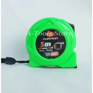 PUMPKIN ตลับเมตร 5เมตร รุ่น 10374 / TURBO-5025 หน้ากว้าง 25mm. (1") ผลิตจากพลาสติก ABS 100% เล็ก เบา แข็งแรง ตกไม่แตก 4
