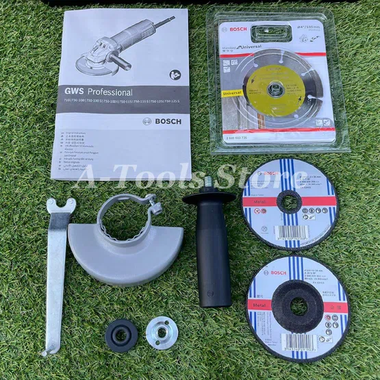 BOSCH เครื่องเจียร์ 4" บ๊อช รุ่น GWS750-100 BOX SET (แถมใบตัดเพชร+ใบตัด+ใบเจียร์+กล่องเครื่องมือ 06013940KE) 5