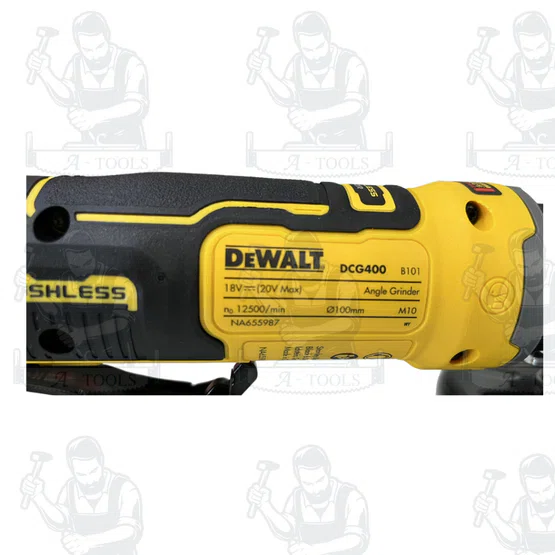DEWALT รุ่น DCG400N-B1P เครื่องเจียร์ไร้สาย (ตัวเปล่า) 20 V Atomic สวิตซ์แบบกด แถมฟรีถุงมือเซฟตี้ รุ่น DPG855M พร้อมส่ง 5