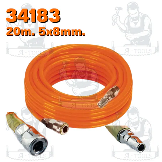 PUMPKIN สายลมแบบตรง+coupler 5x8 รุ่น APOLLO รหัส 31481 31482 31483 สีส้ม ความยาว 10 15 20 เมตร สินค้า 2