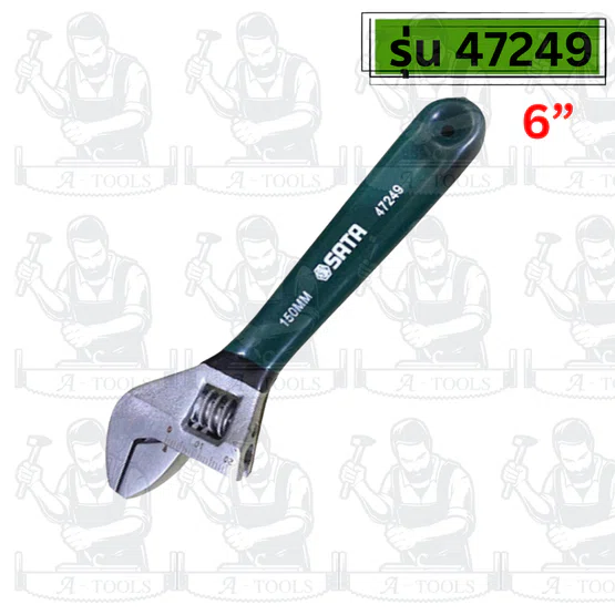 SATA ประแจเลื่อน รุ่น 47249/47250/47251 ขนาด 6/8/10 นิ้ว แบบขากรรไกรหกเหลี่ยมช่วยลดการลื่นไถล ของแท้ 6