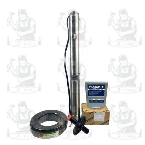 TORQUE ปั๊มบาดาล ทอร์ค บ่อ4” รุ่น TQ-SP-4BH19-4/S ท่อน้ำออก 1 1/2” 19ใบพัด 2.0HP 220V 4