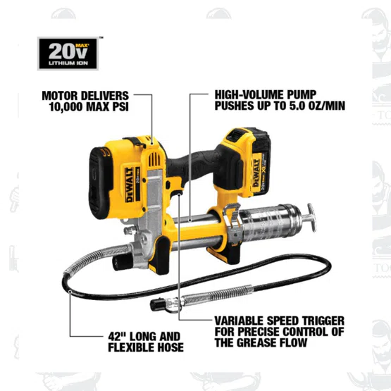 DEWALT รุ่น DCGG571B ปืนยิงจาระบีไร้สาย 20V Max (เฉพาะตัวเครื่อง) แรงอัดสูงสุด 10,000 PSI สินค้าพร้อมส่ง ของแท้ 100% 3