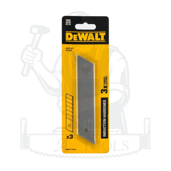 DEWALT ใบมีด คัตเตอร์ 25มม. รุ่น DWHT11726-0 ชุบแข็ง (3ใบ) แข็งแรง ปลอดภัย ทนทาน **ส่งเร็ว ของแท้100%** 6