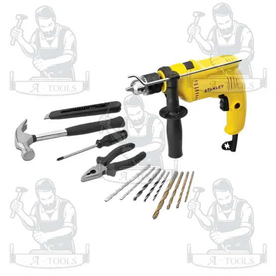 STANLEY ชุดสว่านกระแทก 13มม. 600W SDH600KV-B1 พร้อมเครื่องมือช่างและอุปกรณ์เสริม 13ชิ้น SDH600 6