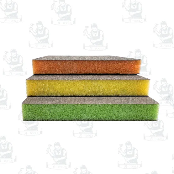 BOSCH ชุดกระดาษฟองน้ำ 3 ชั้น/กล่อง สีเขียว สีส้ม สีเหลือง 2608901176 เหมาะสำหรับขัดไม้และสีบนไม้ 5