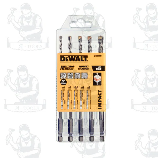 DEWALT ชุดดอกสว่าน DT60099-QZ ขนาด 4-8 มม. (5ชิ้น)  ทนต่อความร้อน และสึกกร่อน สินค้า พร้อมส่ง 6