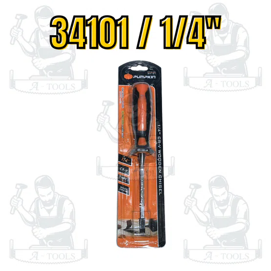 PUMPKIN สิ่ว รุ่นด้ามตอก 34101/34102/34103/34104/34105/34106/34107/34108 มีหลายขนาดให้เลือก ด้ามใหญ่พิเศษ จับกระชับมือ 2