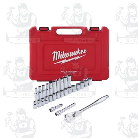 MILWAUKEE ชุดประแจบล็อก 1/2″ 28 ชิ้น (4932471864) ตัวเลขบอกขนาดชัดเจน และทนทาน มาในกล่องพกพาสะดวก 2