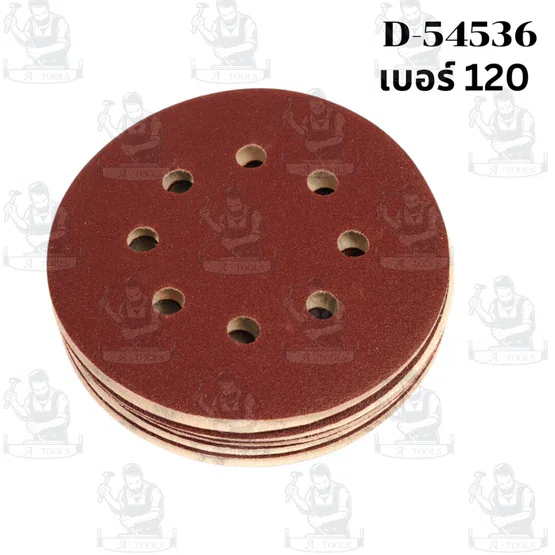 MAKITA กระดาษทรายกลม 5" #40 (10ใบ) รุ่น D-54499/D-54508 D-54514/D-54520/D-54536/D-54558/D-54564/D-54570 ของแท้ 6