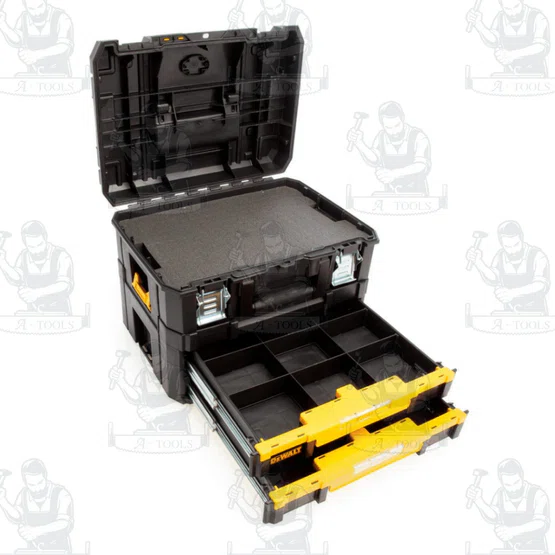 DEWALT กล่องลิ้นชัก 2ชั้น TOUGHSYSTEM 2.0 รุ่น DWST83529-1 โหลดน้ำหนัก20กก. (10กก.ต่อลิ้นชัก) 4