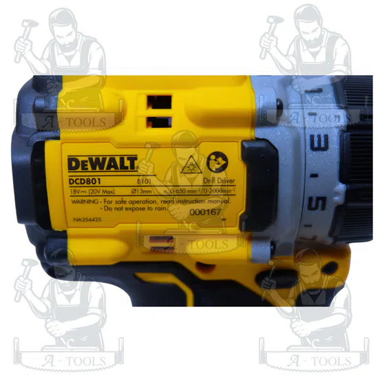 + + DEWALT สว่านไขควงไร้สาย XR 20V รุ่น DCD801N-B1 (ตัวเปล่า) รับประกัน3ปี 4