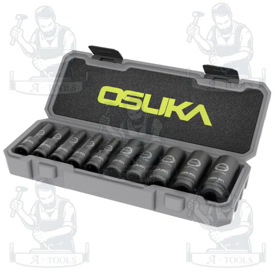 OSUKA ชุดลูกบล็อกกระแทกยาว 1/2" รุ่น OSAF3211 (10ลูก/ชุด) ผิวเคลือบ ฟอสเฟตสีดำ สินค้า 2
