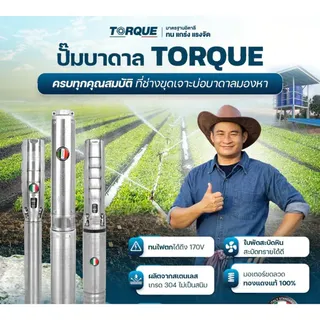 TORQUE รุ่น TQ-SP-4BM14-4/T ปั๊มบาดาล บ่อ 4" 1.5 แรง ท่อส่ง 1-1/2" 14 ใบพัด 380 V(ไม่รวมสายไฟ) สินค้าพร้อมส่งของแท้ 100% 6