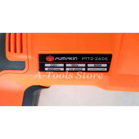 PUMPKIN สว่าน โรตารี่ พัมคิน รุ่น 42169 / PTT2-26DE 3ระบบ 26mm. 800W ปรับซ้ายขวาไม่ได้ พร้อมอุปกรณ์7ชิ้น สติ๊กเกอร์เทา 3