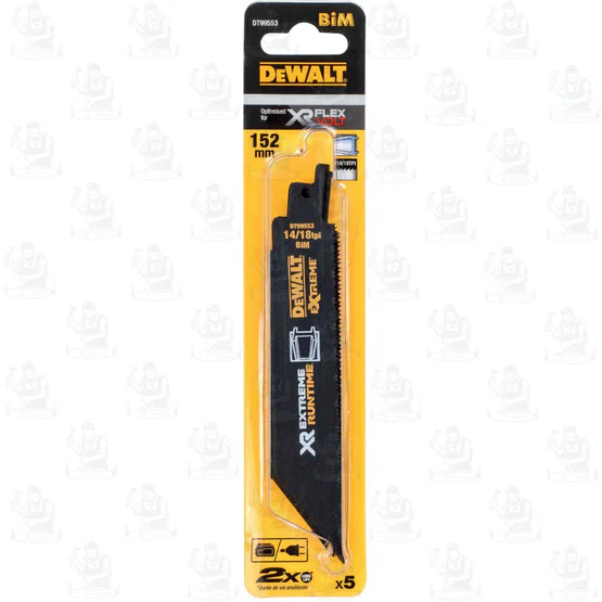 DEWALT ใบเลื่อยชักตัดเหล็ก รุ่น DT99553-QZ ขนาด 152 มม. 14-18 ฟัน (5 ใบ/แพ็ค) ทนต่อความร้อนสะสม ของแท้ 4