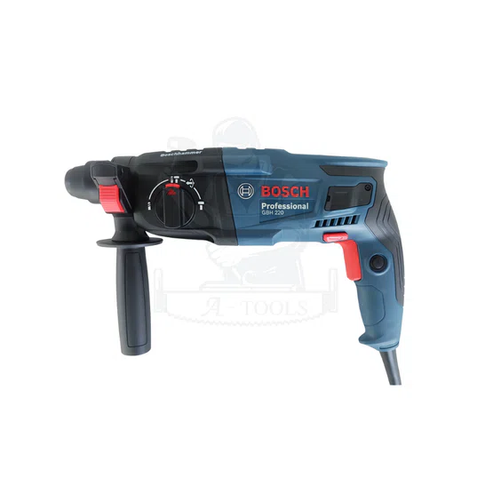 BOSCH สว่านโรตารี่ บ๊อช รุ่น GBH220 720W (พร้อมชุดดอกสว่าน+อุปกรณ์) 23mm. 3ระบบ ปรับซ้าย-ขวา สกัดได้ 06112A60K1 ของแท้ 2