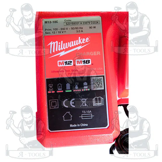MILWAUKEE แท่นชาร์จ แบตเตอรี่ รุ่น M12-18C SA ชาร์จ 12V และ 18V รับประกัน1ปี 6