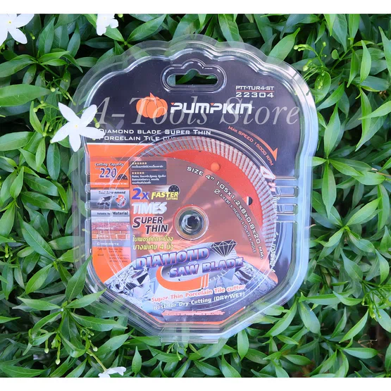 PUMPKIN​ ใบตัดกระเบื้อง​ 4นิ้ว พัมคิน รุ่น 22304 / PTT-TUR4-ST ใบตัดเพชร แผ่นบางพิเศษ 0.8มม. ตัดปูน กระเบื้อง หินอ่อน 5