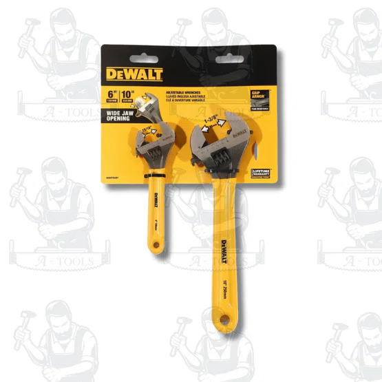 DEWALT รุ่น DWHT75497 ประแจเลื่อนแบบมีด้ามจับแพ็คคู่ (6 นิ้ว+10 นิ้ว) ใช้สำหรับขันเกลียวนอต หรือยึด จับอุปกรณ์ต่าง ๆ 2