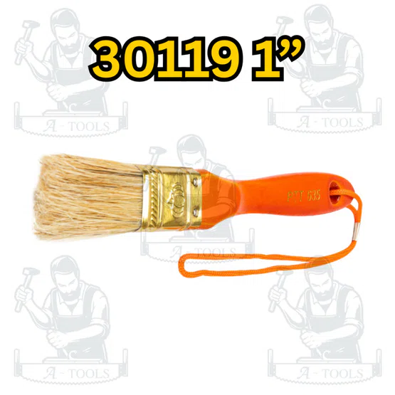 PUMPKIN แปรงทาสี ขนขาว รุ่น No.635 30119 1" /30120 1.5" /30121 2" /30122 2.5" /30123 3" /30124 4" ขนหนา ทาเรียบเนียน 2