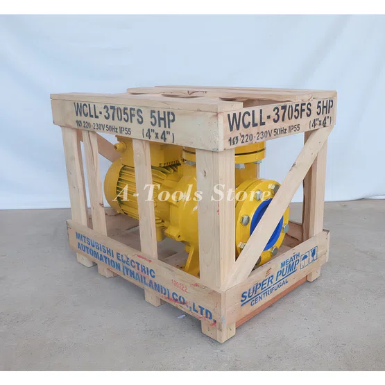 MITSUBISHI ปั๊มน้ำหอยโข่ง ปั๊มน้ำไฟฟ้า 4" x 4" x 5HP 220V รุ่น WCLL-3705FS หน้าแปลน 4นิ้ว 5แรงม้า หน้าแปลน มิตซูบิชิ 6