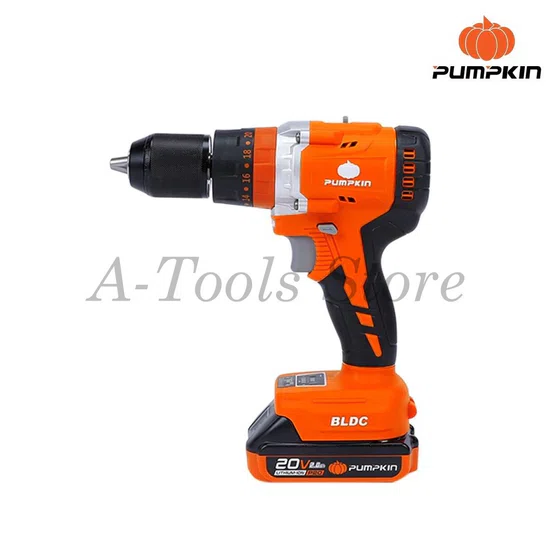 PUMPKIN สว่านกระแทกไร้สาย พัมคิน รุ่น 50260 / INF-13IDBL (แบต2.0Ah x 2ก้อน+แท่นชาร์จ) , 50267 (เครื่องเปล่า) 13mm. 20V 5