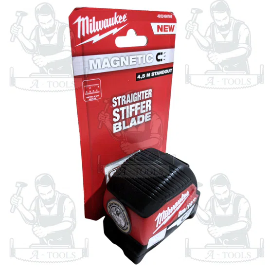 Milwaukee ตลับเมตร รุ่น COMPACT MAGNETIC- 4932498769 New 5 เมตร 16 ฟุต การออกแบบที่กะทัดรัดและถูกหลักสรีรศาสตร์ 4