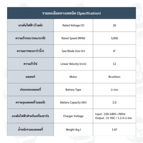 ROWEL รุ่น RW-GT-CS-DSH600 เลื่อยโซ่มือถือไร้สาย 20V (ด้ามต่อ)(แบต2.0Ah.x1)ปรับความสูง 4 ระดับ ต่อสูงสุด 3 เมตร 5