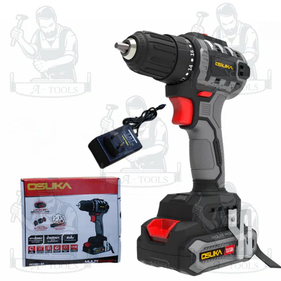 OSUKA สว่านไร้สาย 20V. รุ่น OCD801-D1 (แบต 20V 2.0Ah x1 +สายชาร์จ) มอเตอร์ไร้แปรงถ่าน 6
