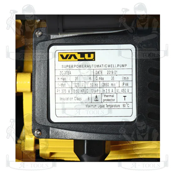 VALU ปั๊มน้ำอัตโนมัติ รุ่น ZC-370A กำลังไฟ 370 วัตต์ ใบพัดทองเหลือง ขดลวดทองแดงแท้ 5