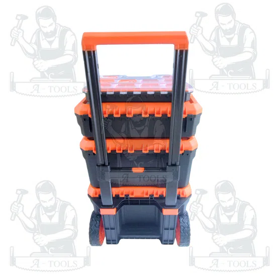 PUMPKIN รุ่น 20908 PTT-MST5 Multi Stack ชุดกล่องเครื่องมืออเนกประสงค์ 5 ตัว/ชุด พร้อมล้อและด้ามเข็น ระบบ Auto-Locking 4