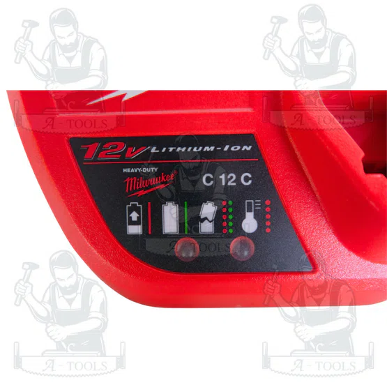Milwaukee แท่นชาร์จแบตเตอรี่ 12 โวลต์ รุ่น C12C 4