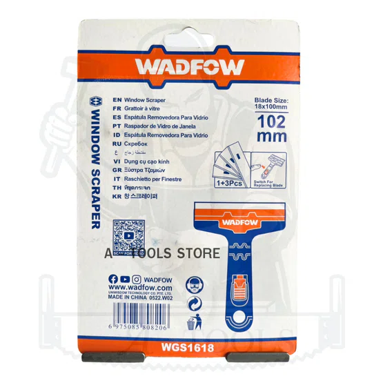 WADFOW มีดขูดกระจก รุ่น WGS1618 ขนาด102mm 1+3 Pcs 6