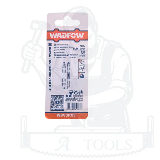 WADFOW ดอกไขควง กระแทก รุ่น WSV3K63 PH2+SL6.0 1.0 65มม. 6