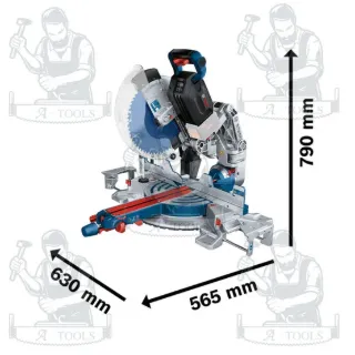 BOSCH แท่นตัดองศาไร้สาย 12 นิ้ว 18 V. BITURBO รุ่น 18V-305 GDC [0.601.B43.0K0] (ตัวเปล่า) มอเตอร์แบบไร้แปรงถ่าน ของแท้ 3