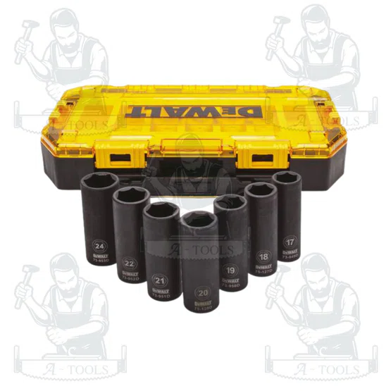 DEWALT ชุดลูกบ๊อกซ์ยาว 7ชิ้น 1/2" (Deep Impact) รุ่น DWMT74737-0 โครเมียมดำ ของแท้ 100% สินค้าพร้อมส่ง 2