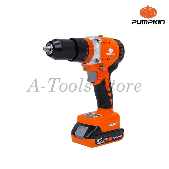 PUMPKIN สว่านกระแทกไร้สาย พัมคิน รุ่น 50260 / INF-13IDBL (แบต2.0Ah x 2ก้อน+แท่นชาร์จ) , 50267 (เครื่องเปล่า) 13mm. 20V 6