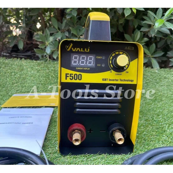 VALU ตู้เชื่อม เครื่องเชื่อมไฟฟ้า แวลู รุ่น F500 กระแส 20-200แอมป์ 220V ขนาดลวด 1.6-3.2mm. มีระบบIGBT Anti Sticking 3