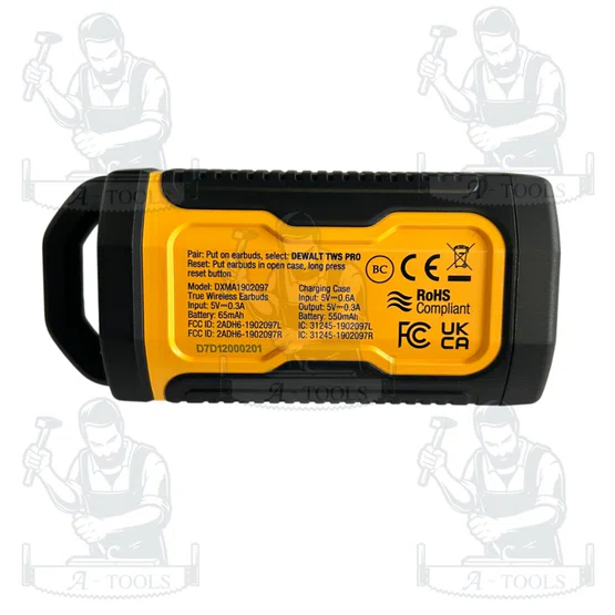 DEWALT หูฟังบลูทูธไร้สาย Earbuds Pro-X2 รุ่น DXMA1902097E (ตัดเสียงรบกวน) ของแท้ 100% พร้อมส่ง 4
