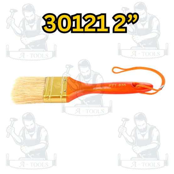 PUMPKIN แปรงทาสี ขนขาว รุ่น No.635 30119 1" /30120 1.5" /30121 2" /30122 2.5" /30123 3" /30124 4" ขนหนา ทาเรียบเนียน 4