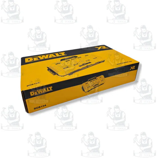 + + DEWALT แท่นชาร์จ แบตเตอรี่ 4ช่อง รุ่น DCB104-QW กระแสไฟขาออก 8A ต่อพอร์ต DCB104 6