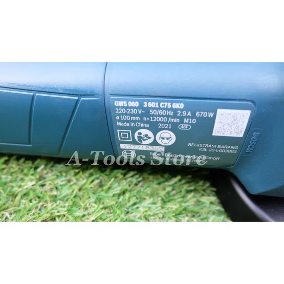 BOSCH เครื่องเจียร์ 4" บ๊อช รุ่น GWS060 4นิ้ว 670W ลูกหมู บอซ หินเจียร์ GWS 060 06013756K0 3