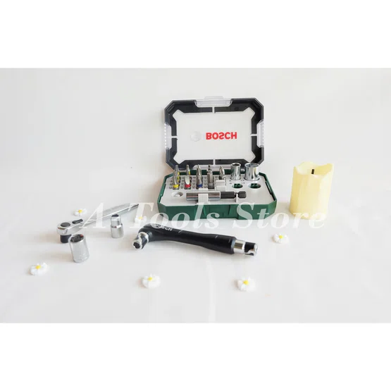 BOSCH ชุดไขควง 27ชิ้น บ๊อซ 2607017392 ชุดเครื่องมือไขควง Angle driver + extra 4