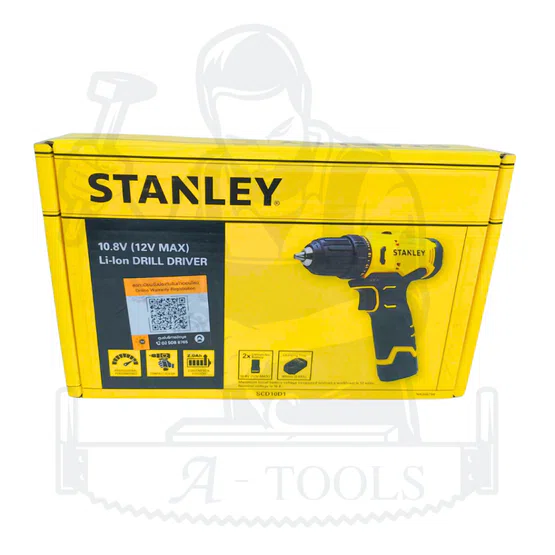 STANLEY สว่าน ไขควง ไร้สาย 12V รุ่น SCD10D1-B1 (แบต 2.0Ah x1 +แท่นชาร์จ) ใช้เจาะไม้ โลหะ ขันสกรู 6